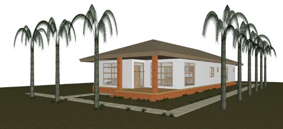 Architect's drawing of a proposed children's home at Casa Esperanza of Angels.