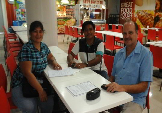 Ron Brown with Brother Elmer Palacio & Sister Ruby Palacio in Cebu City.